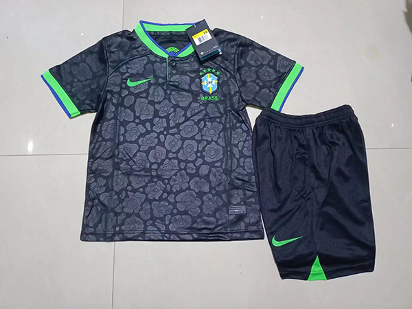 Kids-Brazil 22/23 Special Black Soccer Jersey